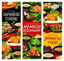 Japans keuken restaurant maaltijden vector banners