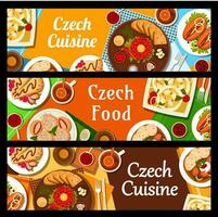 Tsjechisch keuken restaurant maaltijden menu vector banners