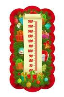 Kerstmis boom en cadeaus kinderen hoogte tabel meter vector