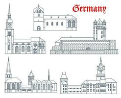 Duitsland mijlpaal gebouw kasteel, kathedraal kerk vector
