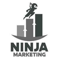 modern vector vlak ontwerp gemakkelijk minimalistische logo sjabloon van Ninja handelaar verkoop afzet mascotte karakter vector verzameling voor merk, embleem, label, kenteken. geïsoleerd Aan wit achtergrond.