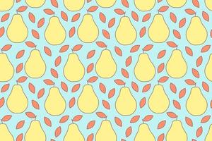 tropische achtergrond met peren. fruit herhaalde achtergrond. vectorillustratie van een naadloze patroon met fruit. modern exotisch abstract ontwerp. vector