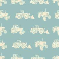 vector naadloos patroon. tractor, oogstmachine en landbouwmotor. retro stijl, afdrukken Aan papier, kleding stof. agro concept.