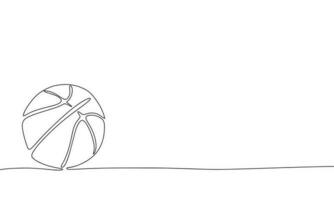 basketbal bal net zo een lijn tekening spandoek. doorlopend hand- getrokken minimalistische minimalisme ontwerp geïsoleerd Aan wit achtergrond vector illustratie.