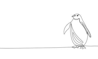 pinguïn geïsoleerd schets vector illustratie. lijn kunst vogel. een lijn doorlopend pinguïn. schets vector illustratie.