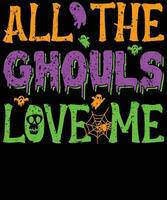 allemaal de geesten liefde me halloween overhemd vector