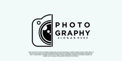 fotografie logo ontwerp met modern concept vector