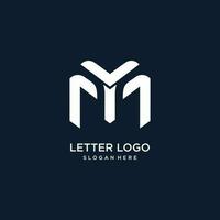 brief m logo ontwerp idee met modern abstract stijl vector