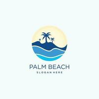 palm strand logo vector ontwerp met modern stijl