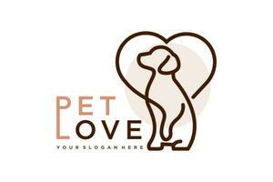 hond liefde logo.kat logo. huisdier winkel logo concept. huisdier zorg logo concept. huisdier vector illustratie