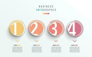 bedrijf infographic element met 4 opties, stappen, aantal vector sjabloon ontwerp