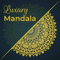 luxe sier- mandala achtergrond ontwerp met Arabisch Islamitisch oosten- patroon stijl in goud kleur. vector