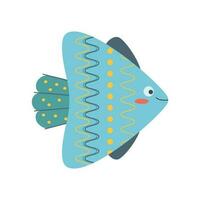 kleurrijk vis, zee dier. een inwoner van de zee wereld, een schattig onderwater- schepsel. vector