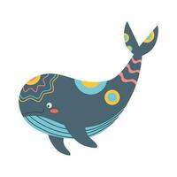 walvis, zee dier. een inwoner van de zee wereld, een schattig onderwater- schepsel. vector