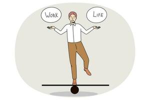 gelukkig zakenman balanceren tussen werk en leven vector