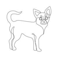 chihuahua hond in een lijn vector