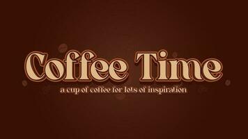 koffie tijd 3d vector typografie stijl