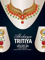 akshaya tritiya viering verkoop poster met gouden ketting vector