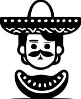 Mexicaans, zwart en wit vector illustratie