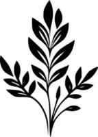 floreren - zwart en wit geïsoleerd icoon - vector illustratie