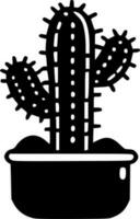 cactus, zwart en wit vector illustratie