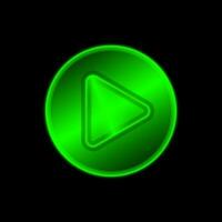 premie gloeiend groen Speel knop vector