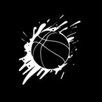 basketbal - zwart en wit geïsoleerd icoon - vector illustratie