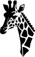 giraffe - zwart en wit geïsoleerd icoon - vector illustratie