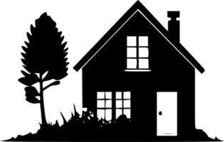 huis, minimalistische en gemakkelijk silhouet - vector illustratie