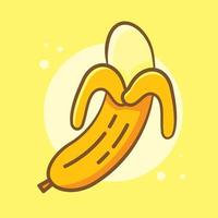 banaan fruit geïsoleerde cartoon afbeelding in vlakke stijl vector