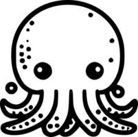 Octopus baby - minimalistische en vlak logo - vector illustratie