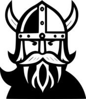 viking - zwart en wit geïsoleerd icoon - vector illustratie