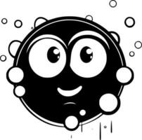 bubbel - zwart en wit geïsoleerd icoon - vector illustratie