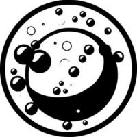 bubbel - zwart en wit geïsoleerd icoon - vector illustratie