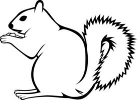 oostelijk grijs eekhoorn, sciurus carolinensis gemakkelijk stijl zwart en wit vector tekening logo sjabloon