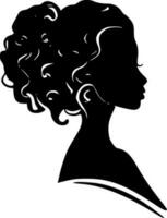 zwart Dames, minimalistische en gemakkelijk silhouet - vector illustratie