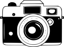 camera, zwart en wit vector illustratie