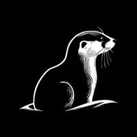 Otter - minimalistische en vlak logo - vector illustratie