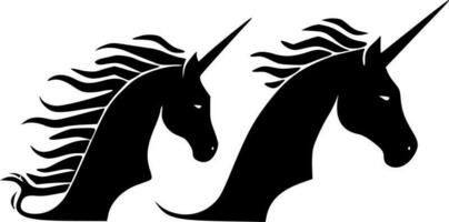 eenhoorns - minimalistische en vlak logo - vector illustratie