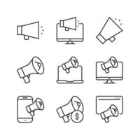 bewerkbare reeks icoon van Aankondiging megafoon , vector illustratie geïsoleerd Aan wit achtergrond. gebruik makend van voor presentatie, website of mobiel app