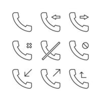 bewerkbare reeks icoon van telefoon telefoongesprek, vector illustratie geïsoleerd Aan wit achtergrond. gebruik makend van voor presentatie, website of mobiel app