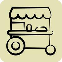 icoon trolley kar. verwant naar Thailand symbool. hand- getrokken stijl. gemakkelijk ontwerp bewerkbaar. wereld reizen vector