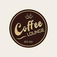 koffie lounge insigne type logo concept vector