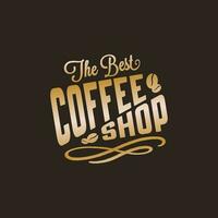 de het beste koffie winkel typografie logo ontwerp concept vector