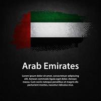 vlag van arabische emiraten met zwarte achtergrond vector