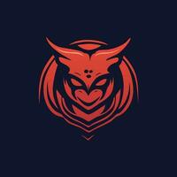 een logo voor een spel Leuk vinden een duivel of uil vector