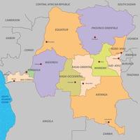 democratische republiek congo kaart vector