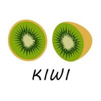 een single vector illustratie van een kiwi fruit. lijnen kunst tropisch kiwi fruit, tekening