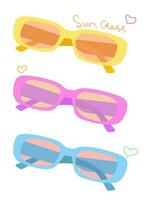 bril set.vector pastel kleuren, retro stijl, wit achtergrond vector