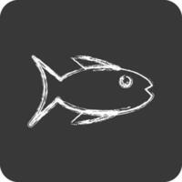 icoon vissen. geschikt voor onderwijs symbool. krijt stijl. gemakkelijk ontwerp bewerkbaar. ontwerp sjabloon vector